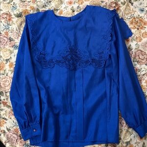Royal Blue Women's Lace Blouse